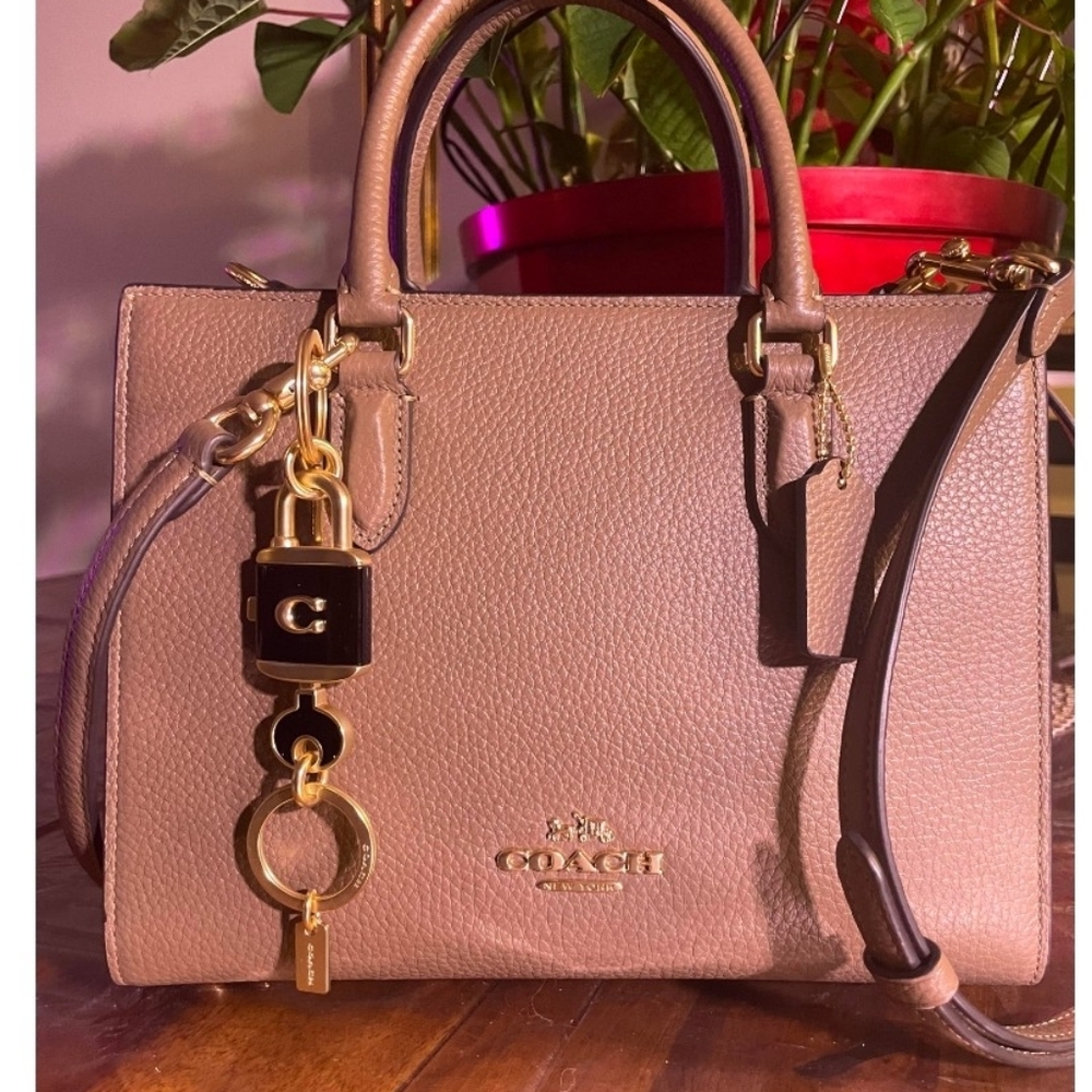 NWT Coach Padlock and Key Charm Keychain 2 Pcs Keychain + Pouch - Picture 4 of 6